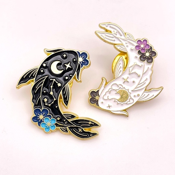 Accessories | Yin Yang Koi Fish Enamel Pin Set Brand New | Poshmark